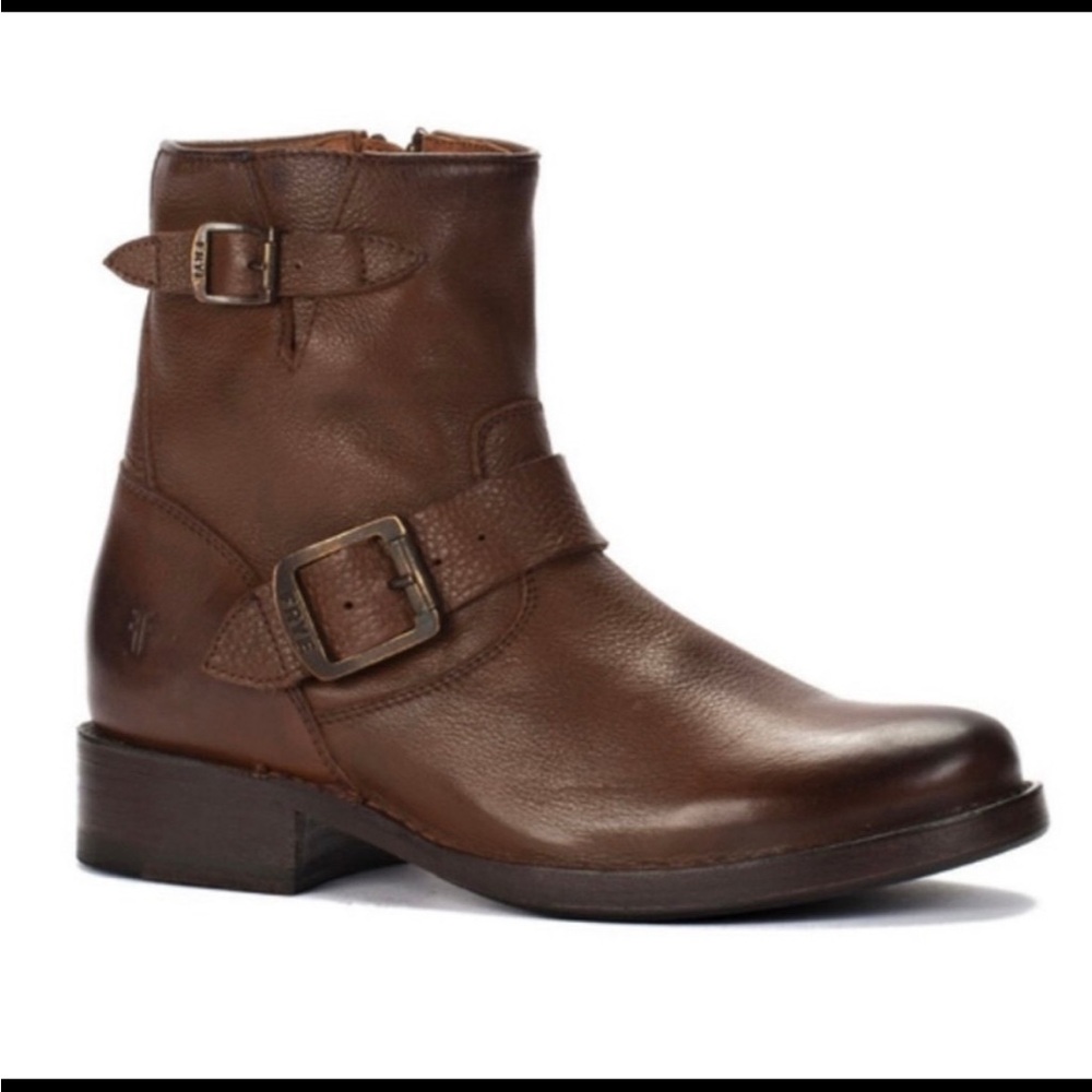 Frye 6” Vicky 7.5 Brown Moto Boots